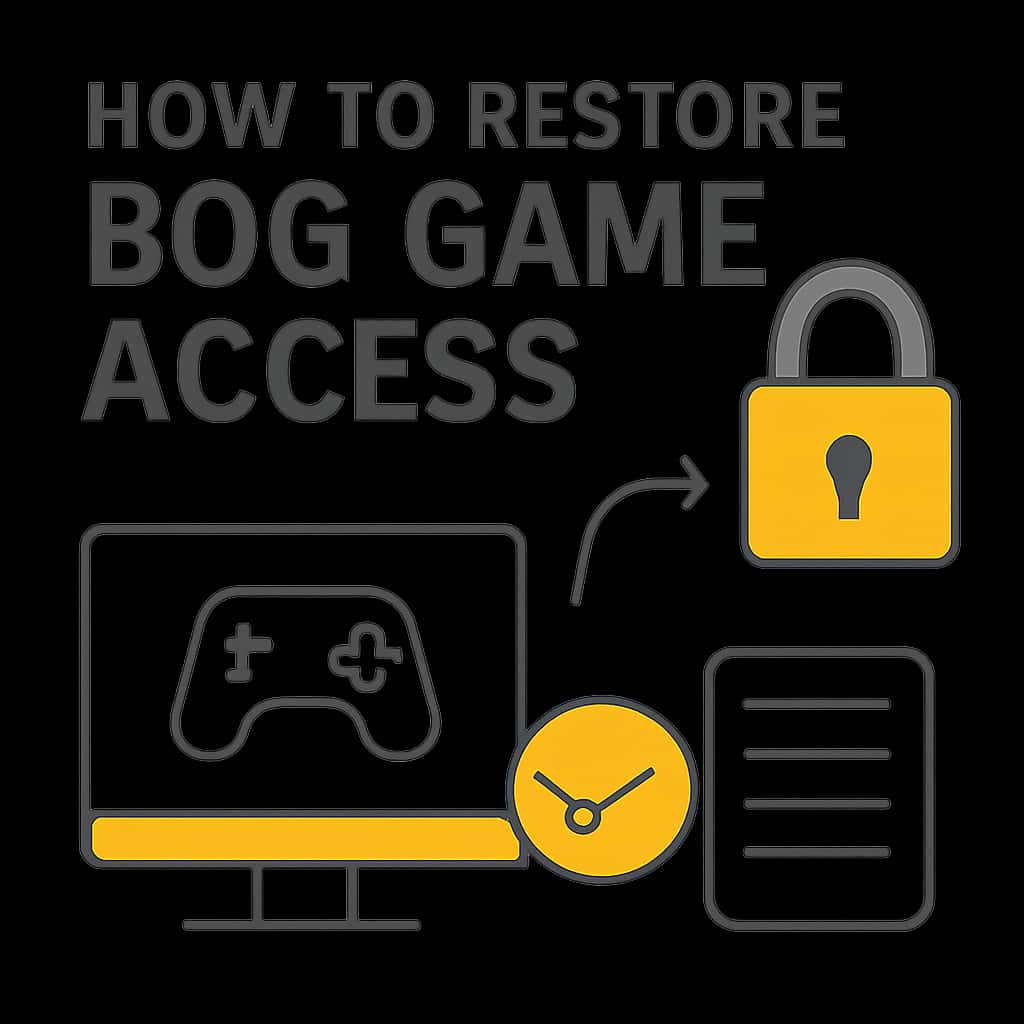 Illustration detailing the steps to restore BDG Game access.