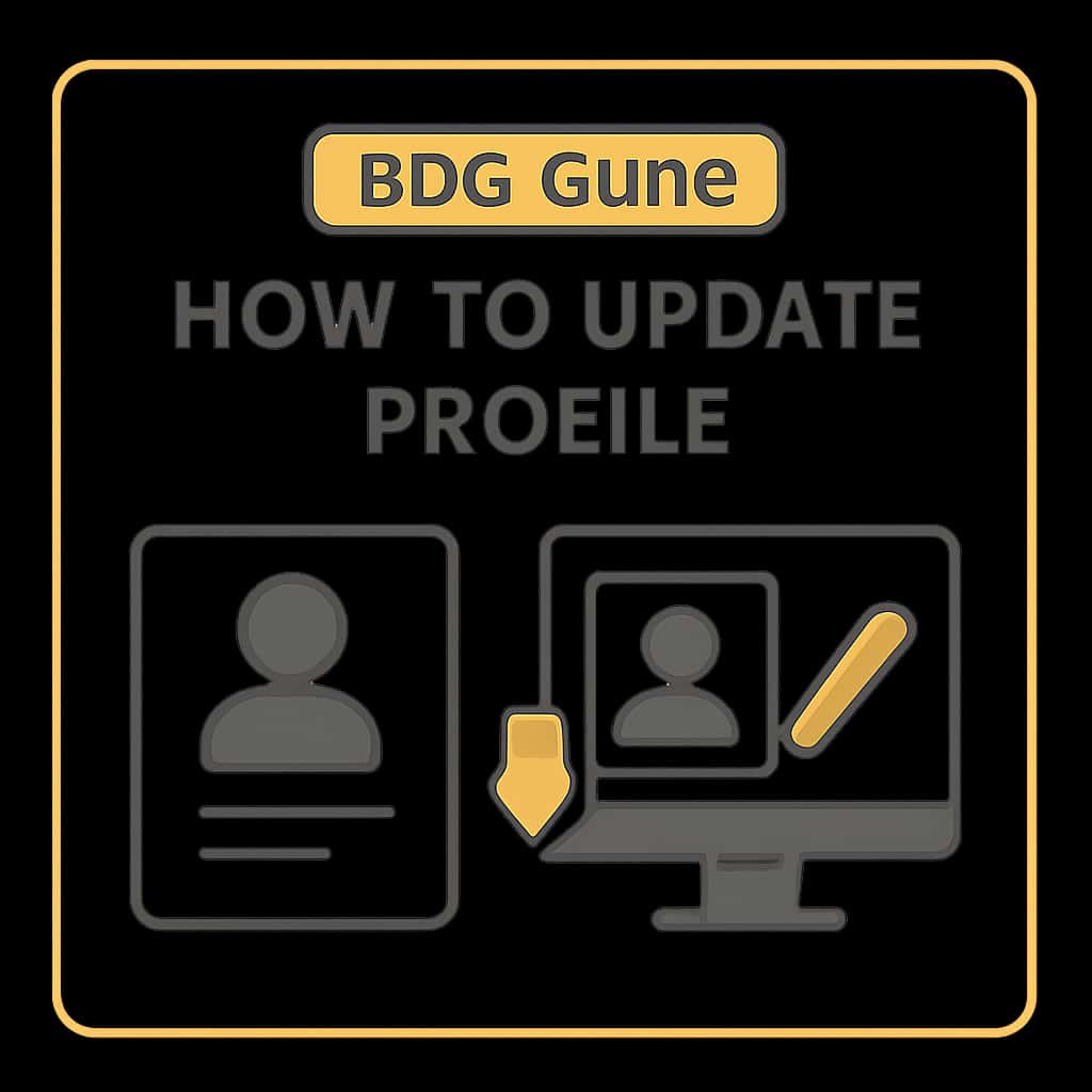 An educational diagram explaining profile update steps for BDG Game.